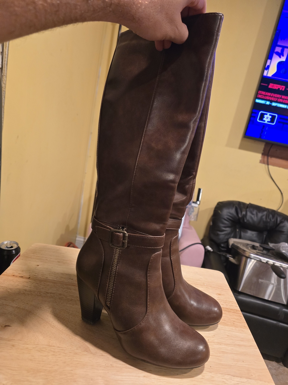 Jessica Cline Tall Brown Heeled Boots